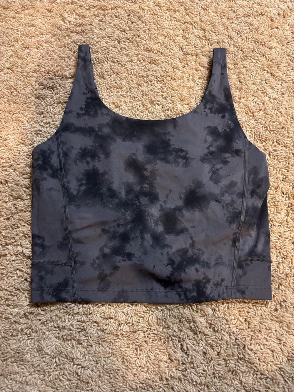 Tie-Dye Black Cropped Tank Top